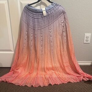 Anthropologie Elegant Ombre Maxi Skirt - Blue and Red